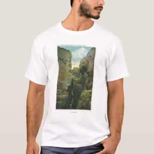 T-shirt Vue de la crevasse de falaise de tête chauve
