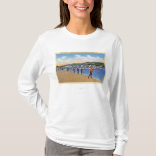 T-shirt Vue de la pêche saumonée de pêcheurs