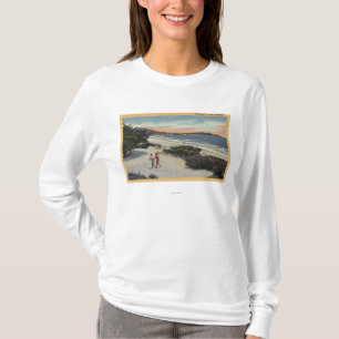 T-shirt Vue de la plage, marche de Sunbathers