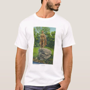 T-shirt Vue de la statue de jeune fille de pèlerin