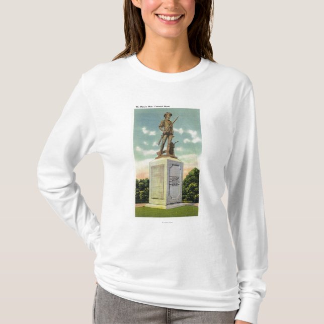 T-shirt Vue de la statue minuscule d'homme (Devant)