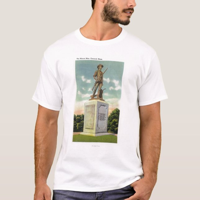 T-shirt Vue de la statue minuscule d'homme (Devant)