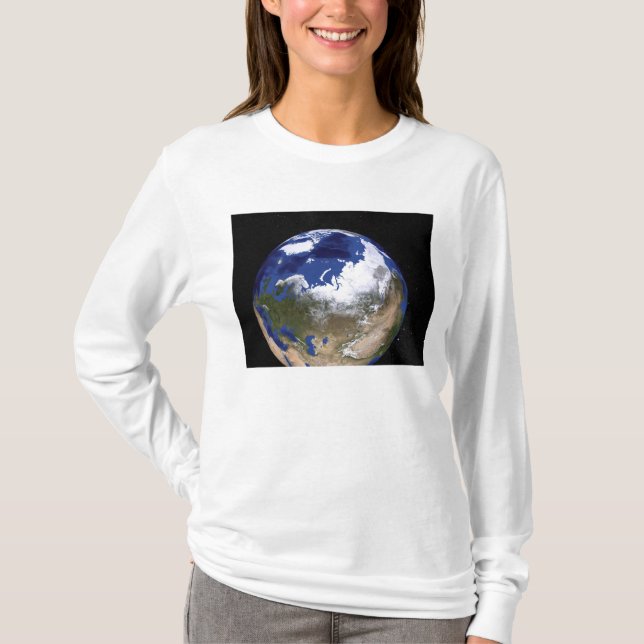 T-shirt Vue de la Terre montrant la région arctique (Devant)