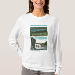 T-shirt Vue de lac de Mt Whitney, automnes d'arc-en-ciel