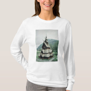 T-shirt Vue de l'église de barre de Borgund, c.1150