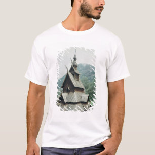 T-shirt Vue de l'église de barre de Borgund, c.1150