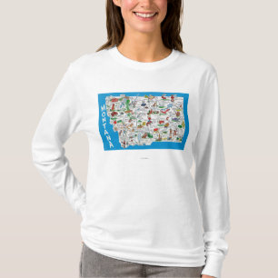 T-shirt Vue de l'état avec des bandes dessinées, taches