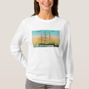 T-shirt Vue de l'étoile du bateau de l'Inde accouplée