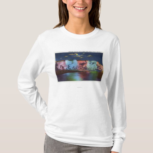 T-shirt Vue de nuit d'île de Luna de nouveau pont en (Devant)