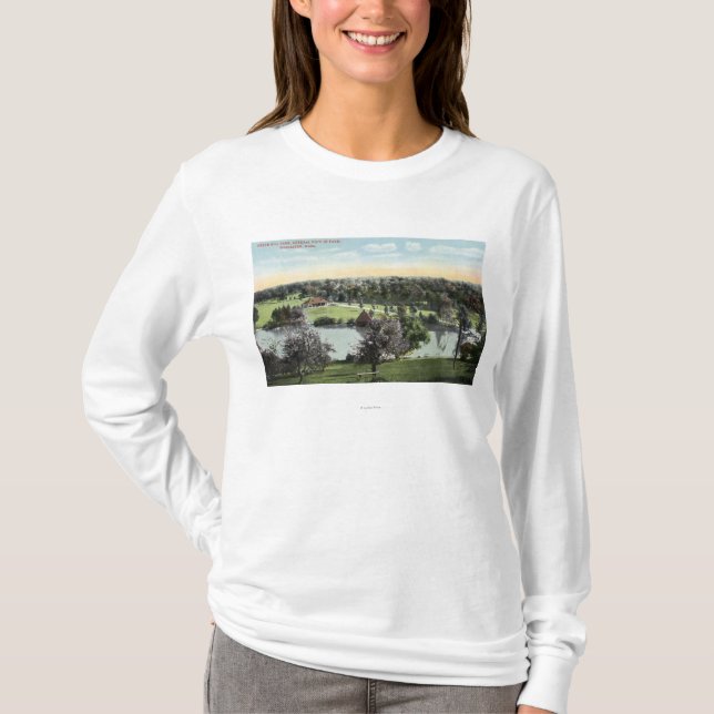 T-shirt Vue de parc de colline verte (Devant)