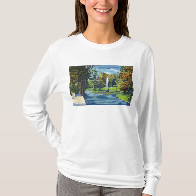 T-shirt Vue de parc de geyser (Devant)