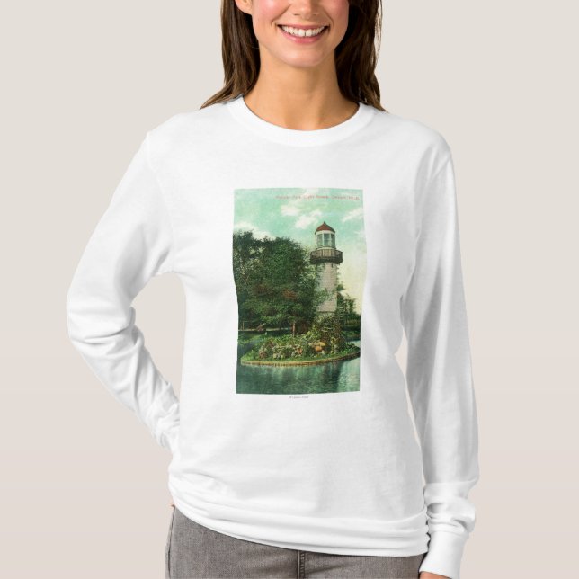 T-shirt Vue de parc LighthouseDetroit, MI de Palmer (Devant)