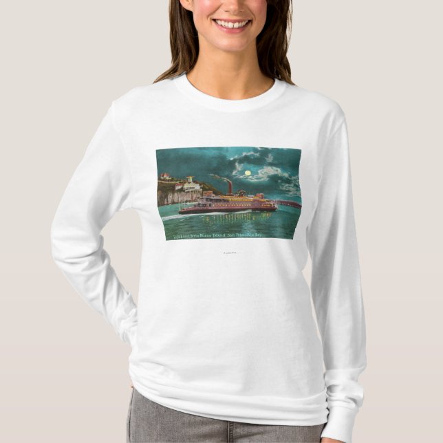 T-shirt Vue de phare d'île de Yerba Buena la nuit (Devant)