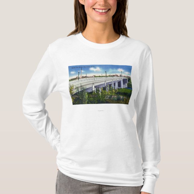 T-shirt Vue de pont de ville de la Reine (Devant)