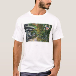 T-shirt Vue de promenade de flirt de la roche de baiser