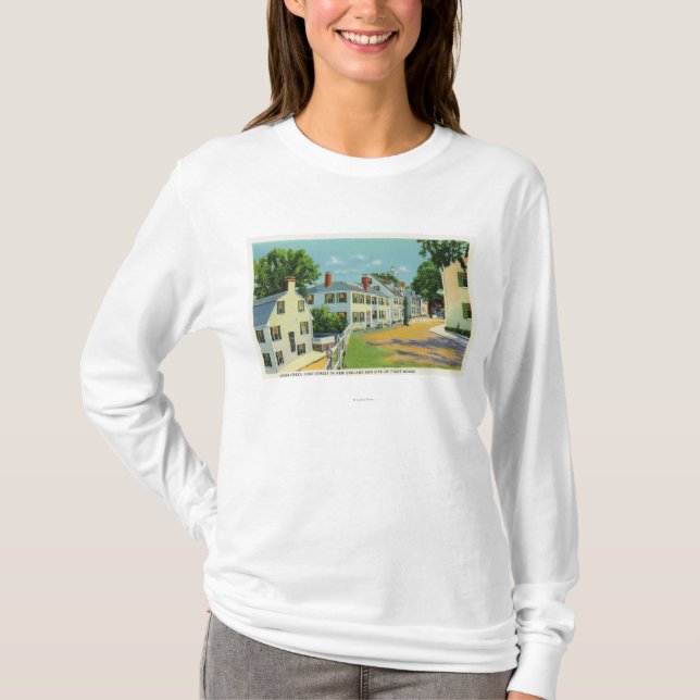 T-shirt Vue de rue de Leyde, première rue en Nouvelle (Devant)