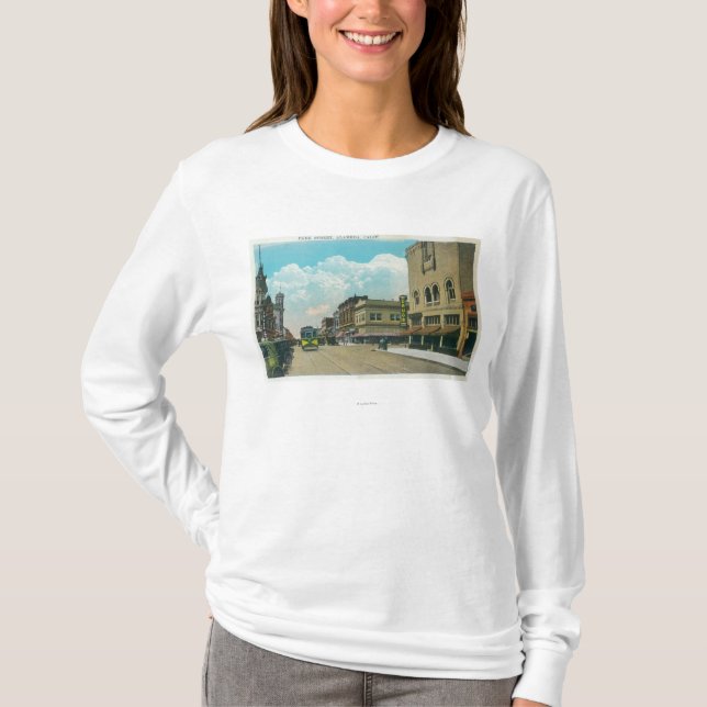 T-shirt Vue de rue de parc, rue CarAlameda, CA (Devant)