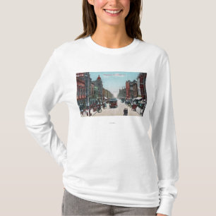 T-shirt Vue de rue de Washington avec des funiculaires