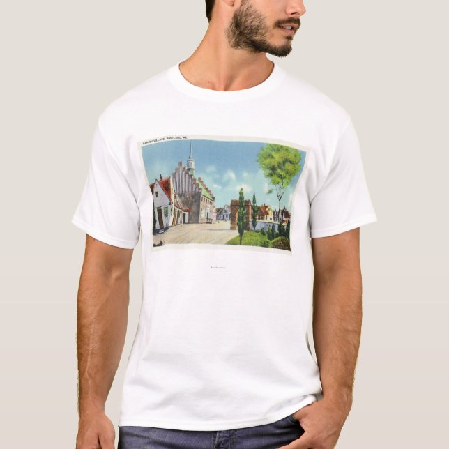 T-shirt Vue de rue du village danois (Devant)