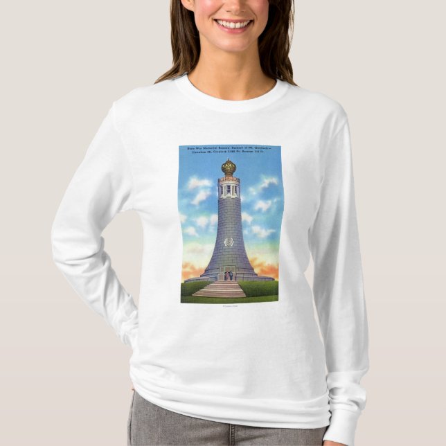 T-shirt Vue de sommet de mémorial de guerre d'état (Devant)