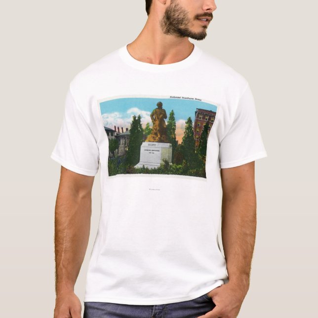 T-shirt Vue de statue de Nathaniel Hawthorne (Devant)