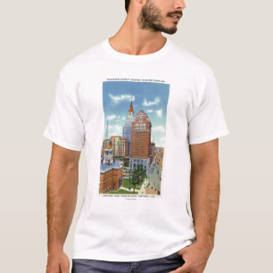 T-shirt Vue de tour de bâtiment et de voyageurs de