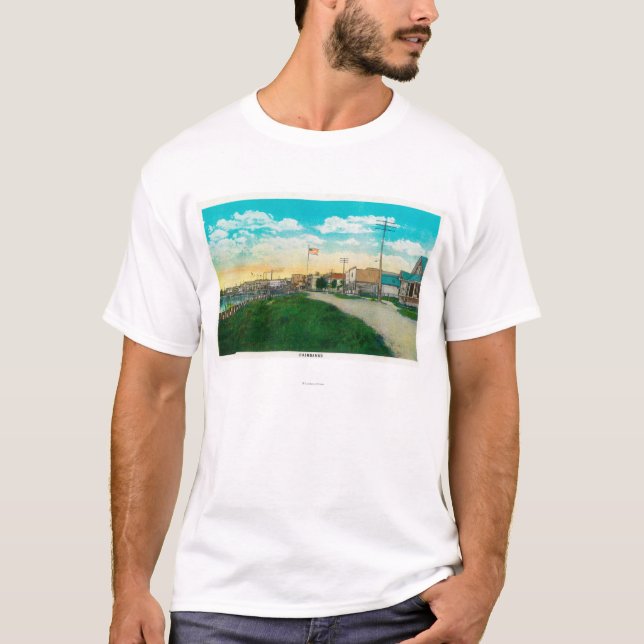 T-shirt Vue de ville de Fairbanks, AlaskaFairbanks, AK (Devant)