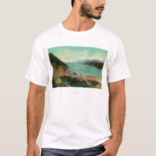 T-shirt Vue de ville de Juneau, Alaska avec le mien de