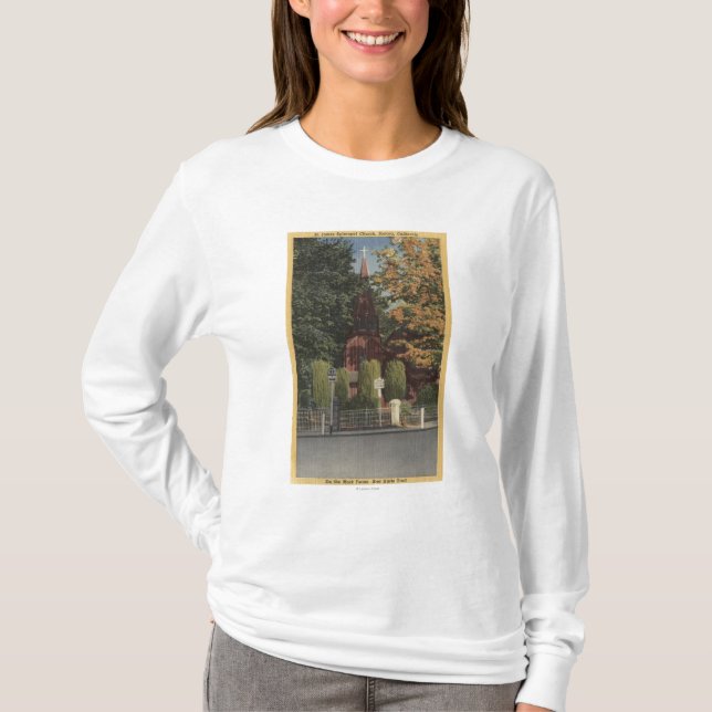 T-shirt Vue d'église épiscopale de St James (Devant)