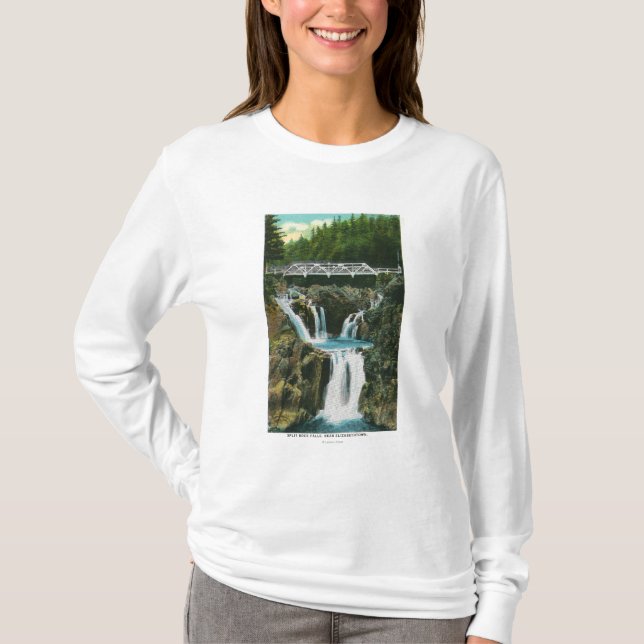 T-shirt Vue des automnes et du pont de roche de fente (Devant)