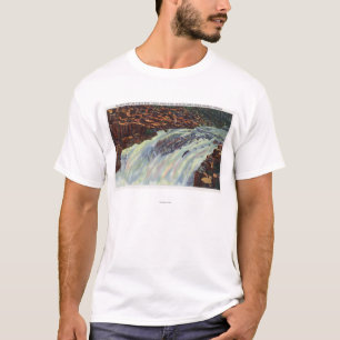 T-shirt Vue des automnes sautants saumonés de cuvette de