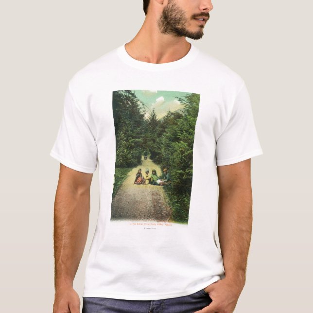 T-shirt Vue des indigènes en parc indien de rivière (Devant)