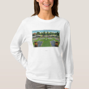 T-shirt Vue des jardins d'un domaine de lac Chautauqua