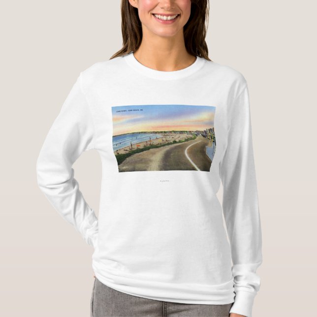 T-shirt Vue des longs sables à la plage de York (Devant)