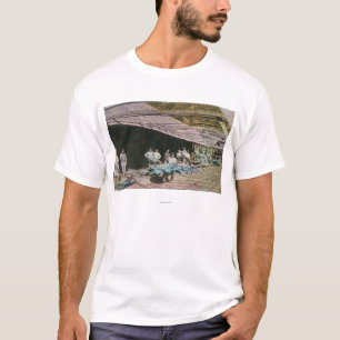 T-shirt Vue des travailleurs à la carrière d'ardoise