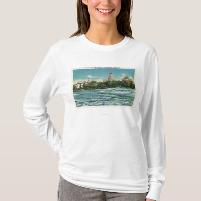 T-shirt Vue d'île de chèvre de rapide américaine (Devant)