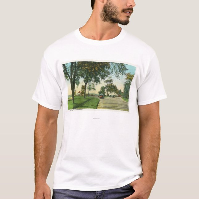 T-shirt Vue d'île de crêtes de bouton de citrouille (Devant)