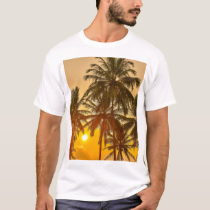 T-shirt Vue du coucher du soleil sur la plage Sri Lanka