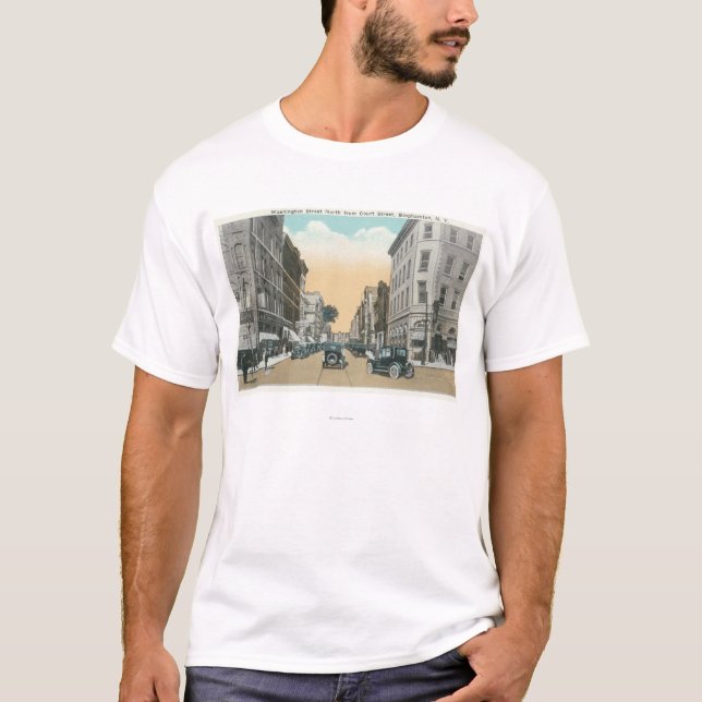 T-shirt Vue du nord de rue de Washington de cour (Devant)