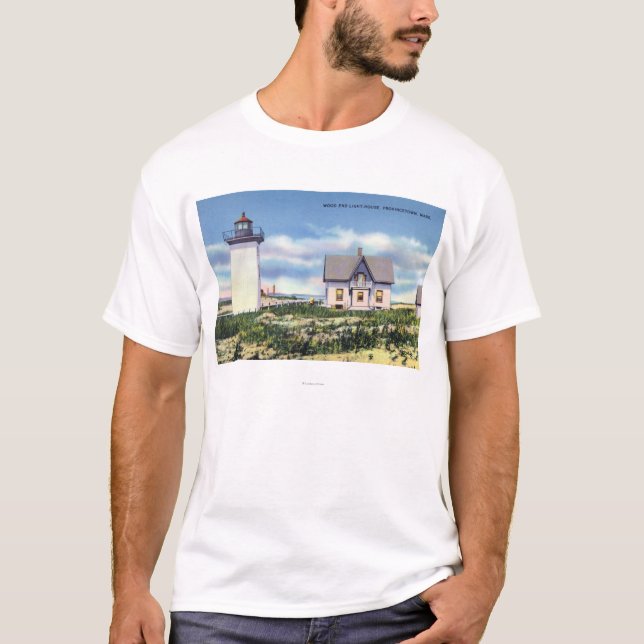 T-shirt Vue du phare en bois d'extrémité (Devant)