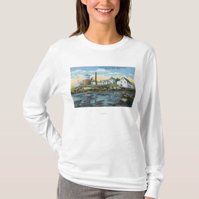 T-shirt Vue d'un établissement d'incubation de poissons, (Devant)