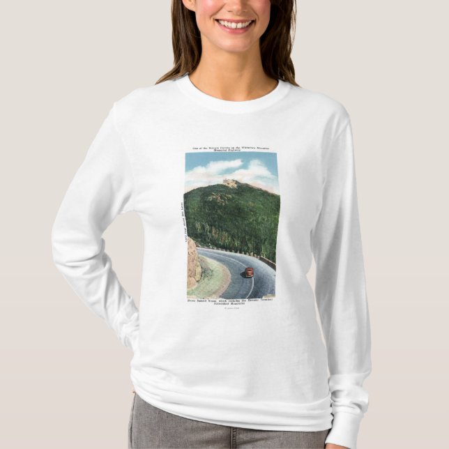 T-shirt Vue d'une courbe d'épingle à cheveux sur le Hwy (Devant)