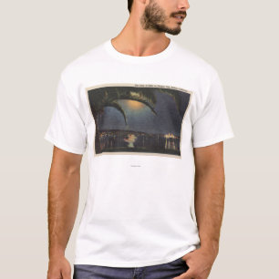 T-shirt Vue éclairée par la lune de baie de Newport