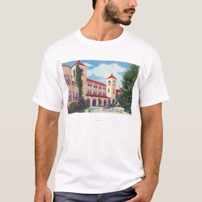 T-shirt Vue extérieure de l'auberge de mission de Sonoma (Devant)