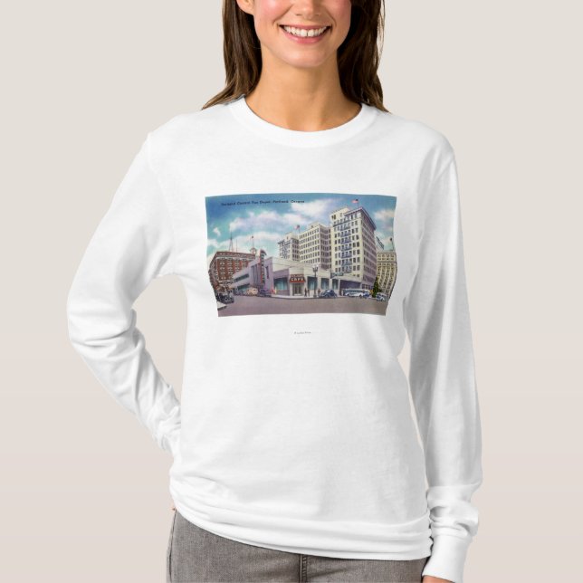 T-shirt Vue extérieure de l'autobus de central de Portland (Devant)