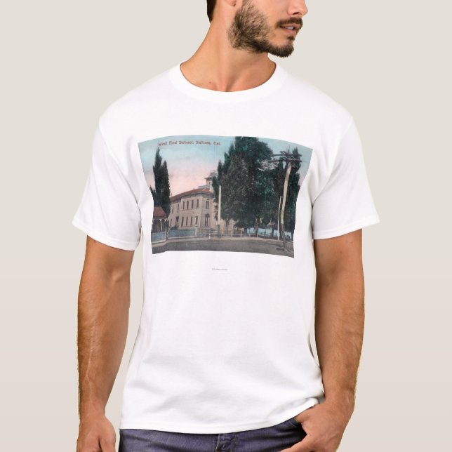 T-shirt Vue extérieure de l'école de West End (Devant)
