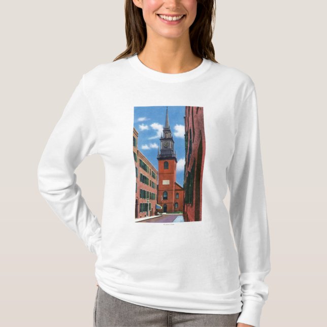 T-shirt Vue extérieure de vieille église du nord (Devant)