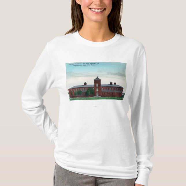 T-shirt Vue extérieure des moulins de soie de Currier Co (Devant)