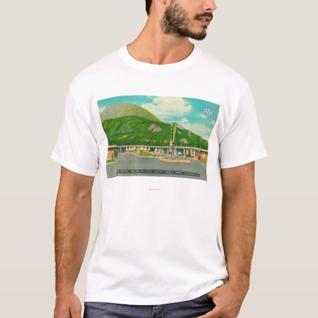 T-shirt Vue extérieure du motel de Mt. SI (Devant)