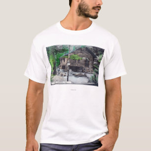 T-shirt Vue extérieure d'un rondin CabinCazadero, CA